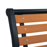 Garden Chair Set of 2 Black and Brown Steel and WPC Standard 312036