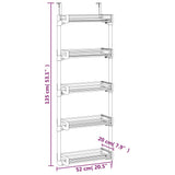 Door Organiser with 5 Shelves 52x20x135 cm Aluminium 154597