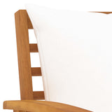 Garden Chairs 2 pcs with Cream Cushions Solid Wood Acacia 318340
