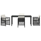 Garden Dining Set 5 pcs Black Poly Rattan 3380619
