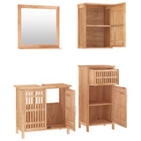 4 Piece Bathroom Furniture Set Solid Wood Walnut 3185785