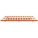 Bed Frame Wax Brown 140 x 200 cm Solid Pine Wood 873072