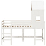 Loft Bed with Ladder and Roof without Mattress White 90x200 cm 3282031