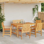 Garden Dining Set 6 pcs Brown 150 x 90 x 74 cm 3154110