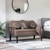 Chesterfield Bench Brown 120.5 x 65 x 75 cm Faux Leather 42019281