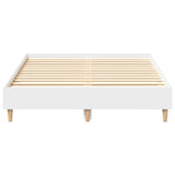 Bed Frame No Mattress White 135x190 cm Double Engineered Wood 861066