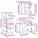 Bathroom Furniture Set 3 pcs Artisan Oak Engineered Wood 3402457