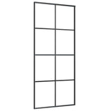 Sliding Door with Hardware Set Black 90x205 cm ESG Glass 3375944