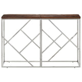 Console Table Silver Stainless Steel and Solid Wood Sleeper 349997