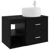 Bathroom Furniture Set 2 pcs Black Oak Engineered Wood 3403921