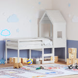 High Sleeper Bed without Mattress White 90x200 cm Solid Wood Pine 3282014