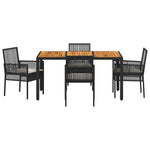 Garden Dining Set 5 pcs Black Poly rattan 3334903