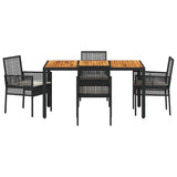 Garden Dining Set 5 pcs Black Poly rattan 3334903