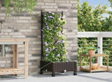 Garden Planter with Irrigation&Wheels Brown 40 x 40 x 132 cm PP 3422944