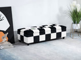 114 x 47 x 47cm Velvet Storage Ottoman, Button-tufted Footstool Box, Toy Chest with Lid for Living T3398P343242