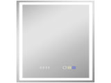 50 x 70 cm Anti-Fog LED Bathroom Mirror, with Bluetooth and Clock - Silver Tone T3398P328148