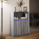 Sideboard with LED Grey Sonoma 72x34x100 cm Engineered Wood 852164