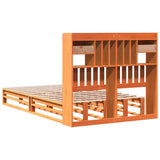 Bookcase Bed without Mattress Wax Brown 135x190 cm Double Solid Wood Pine 3323985
