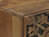 Sideboard with Shelf Brown 90 x 33.5 x 75 cm Solid Mango Wood 4018360