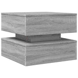 Coffee Table with LED Lights Grey Sonoma 50x50x40 cm 839859