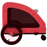 ZNTS Pet Bike Trailer Red Oxford Fabric and Iron 93978