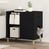Cat House Black 72 x 42.5 x 70 cm Engineered Wood 8000681