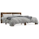 Bed Frame without Mattress Smoked Oak 200x200 cm 3280174