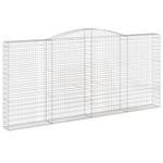 Arched Gabion Basket 400x30x180/200 cm Galvanised Iron 153529