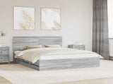 Bed Frame with Drawer Grey Sonoma 160 x 200 cm Engineer Wood 3411101