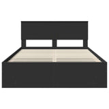 Bed Frame with Headboard Black 140 x 200 cm Engineered Wood 3408845