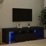 TV Cabinet with LED Lights Black 140x36.5x40 cm 804365