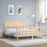 Bed Frame without Mattress Super King Size Solid Wood Pine 3193481
