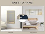 Decorative Grid Wall Mirror, with Back Hooks - Gold Tone T3398P341290