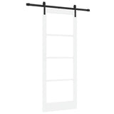 Sliding Door ORKDAL White 83 x 211 cm Solid Pine Wood and Glass 3331944