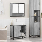 2 Piece Bathroom Furniture Set Grey Sonoma Engineered Wood 3300938