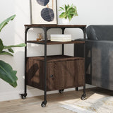 Printer Stand 3-Tier Brown Oak 50x40x76 cm Engineered Wood 842295