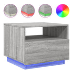 ZNTS Coffee Table with LED Lights Grey Sonoma 50x49x40 cm 839831