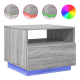 ZNTS Coffee Table with LED Lights Grey Sonoma 50x49x40 cm 839831