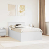 Bed Frame with Headboard White 120 x 190 cm Engineered Wood 3408592