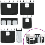 Kids' Loft Bed with Curtains without Mattress White&Black 90x200cm 3206967