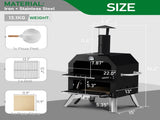 Outdoor Pizza Oven Wood Fired 2-Layer Pizza Ovens Outside Pizza Maker with Stone, Removable Cooking 87975879