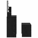 LED Dressing Table Set 2 pcs Black Oak Engineered Wood 3332508