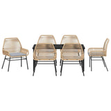 Garden Dining Set 7 pcs Brown Poly Rattan 3380880