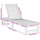 Sun Lounger Reclining Brown 53 x 202 x 89cm Solid Acacia wood 4108106