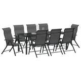 Garden Dining Set 9 pcs Grey Powder-Coated Steel 3379281