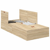 Storage Bed Frame Sonoma Oak 100 x 200 cm Engineered Wood 3335351