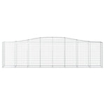 ZNTS Arched Gabion Baskets 8 pcs 400x50x100/120 cm Galvanised Iron 3145962