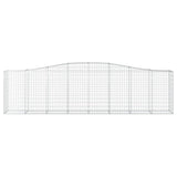 ZNTS Arched Gabion Baskets 8 pcs 400x50x100/120 cm Galvanised Iron 3145962