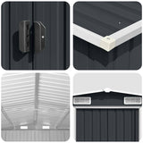 Garden Shed 257x580x181 cm Metal Anthracite 143354