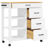 Kitchen Trolley MONZA 84x40x88.5 cm Solid Wood Pine 376114
